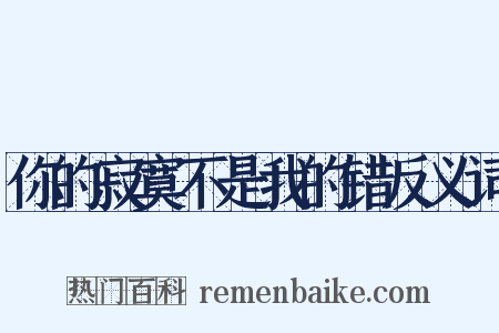 你的寂寞不是我的错反义词是什么意思的图片